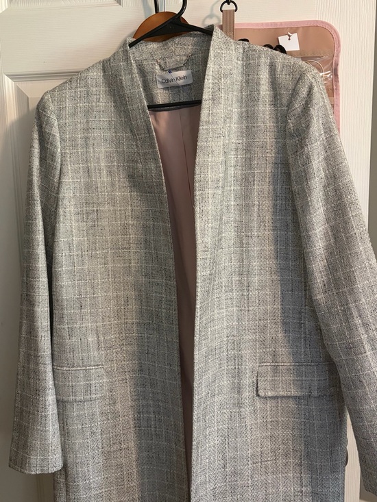 Calvin Klein Jackets & Blazers - Calvin Klein Gray Textured Collarless Blazer